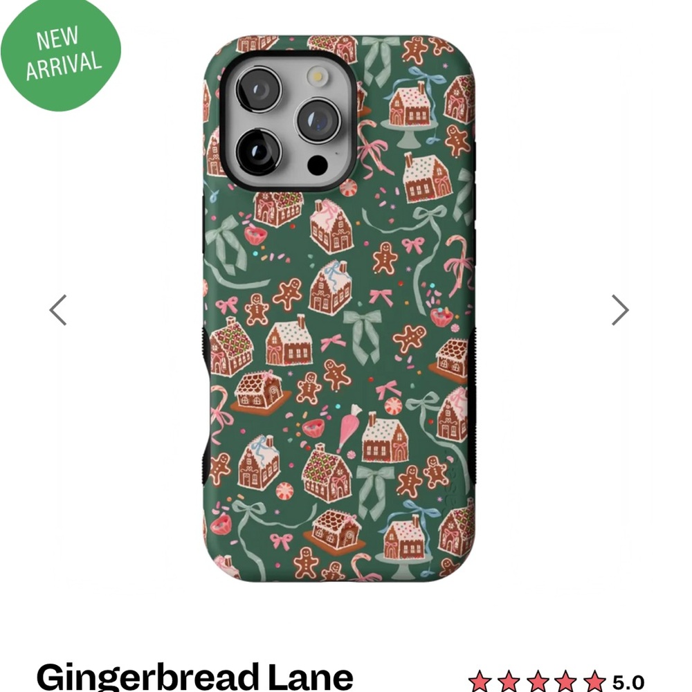 Iphone 17 Pro Gingerbread Lane Festive Green Phone Case